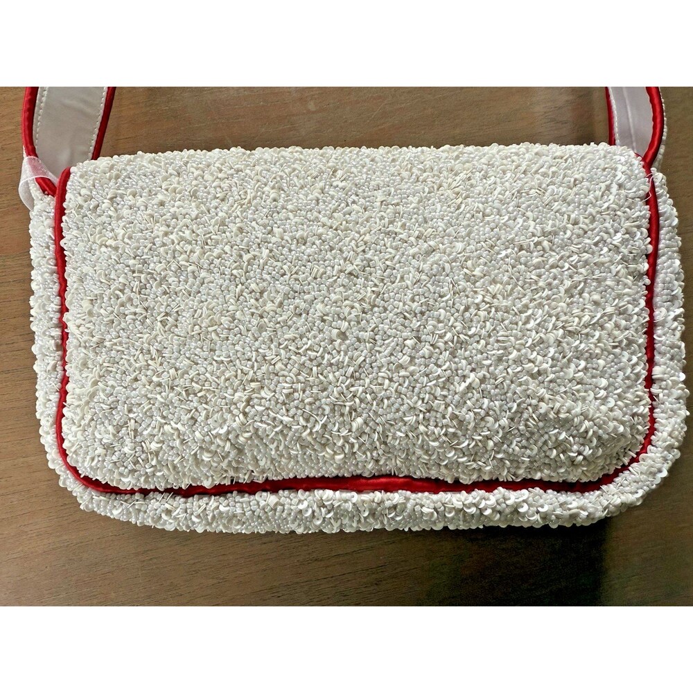 Beaded Tomato Bag Handcrafted In India NEW w/tags Viral Tiktok Red White 10x6" - Picture 14 of 16